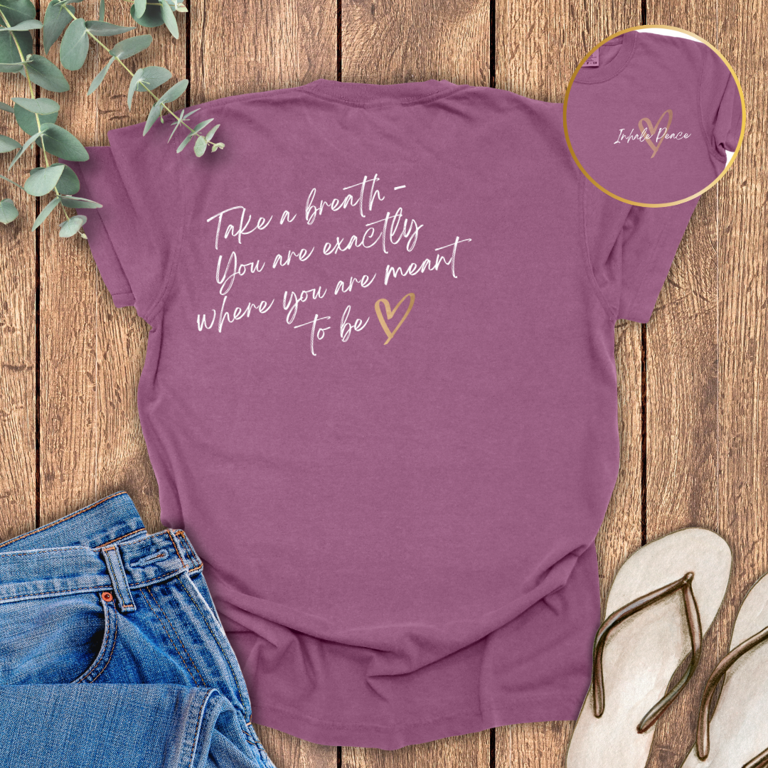 Inhale Peace Quote T-shirt