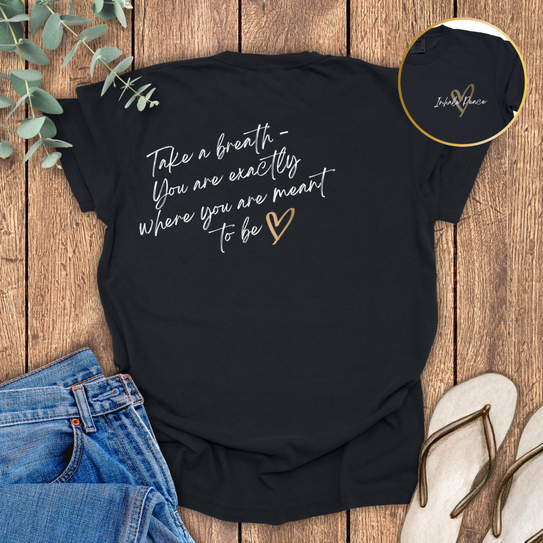 Inhale Peace Quote T-shirt