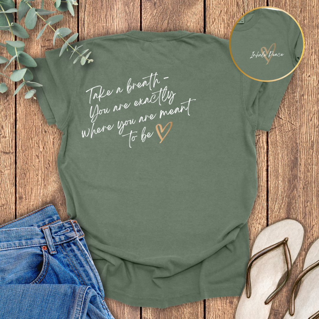 Inhale Peace Quote T-shirt